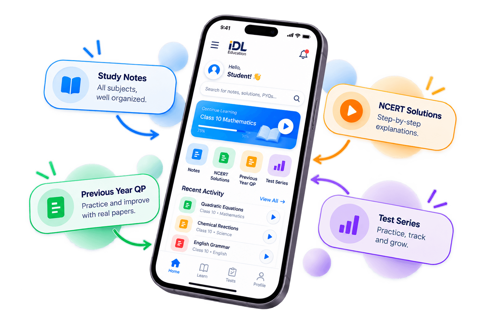 IDL Learning App on smartphone